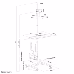 Neomounts Stazione di lavoro mobile per monitor - Vista aggiuntiva 5