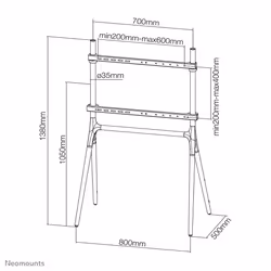 Neomounts NM-M1000WHITE Supporto da pavimento per TV 37-70" - Vista aggiuntiva 8