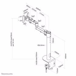 Neomounts Supporto da scrivania per monitor curvi - Vista aggiuntiva 6