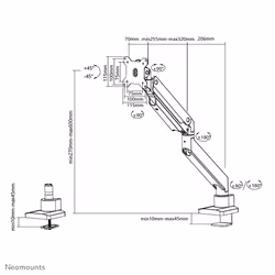 Neomounts Supporto da scrivania per monitor curvi - Vista aggiuntiva 8