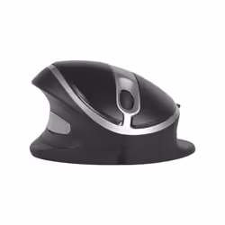 BakkerElkhuizen Oyster Mouse Wired, Ambidestro, Design verticale, Laser, USB tipo A, 1200 DPI, Nero, Argento