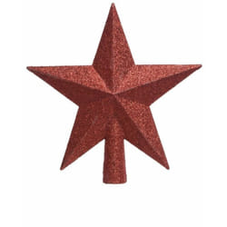 Puntale a stella rosso glitter 4,2X19X19 cm