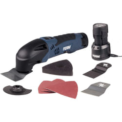Ferm - Utensile Multifunzione a Batteria ioni di Litio 12V - 1.5Ah. Include 8 Accessori e Custodia. Velocità variabile
