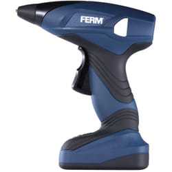 Ferm - Pistola colla a caldo a batteria 7,2 v 1,5 Ah Ioni di litio. Include 3 stick colla, caricatore e custodia