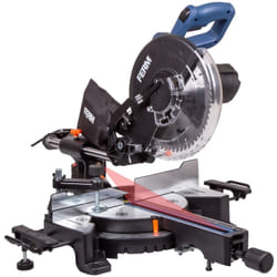 Ferm - Troncatrice radiale 1900W, diametro Ø254 mm con Guida Laser. Include lama 60T tct, estensioni da tavolo, morsetto e sacchetto di raccolta
