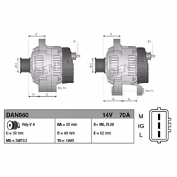 Alternatore, generatore DENSO DAN960 - Vista aggiuntiva 9