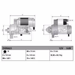 Motorino d'avviamento, starter DENSO DSN921 - Vista aggiuntiva 8