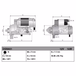 Motorino d'avviamento, starter DENSO DSN931 - Vista aggiuntiva 7