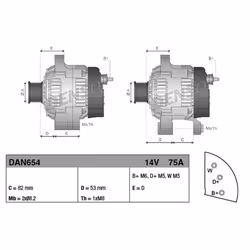 Alternatore trifase DENSO DAN654 - Vista aggiuntiva 4