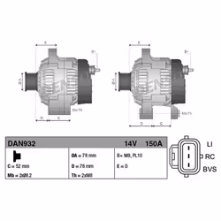 Alternatore, generatore DENSO DAN932 - Vista aggiuntiva 6