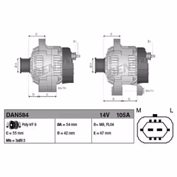 Alternatore, generatore DENSO DAN584 - Vista aggiuntiva 6