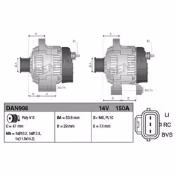 Alternatore, generatore DENSO DAN986 - Vista aggiuntiva 5