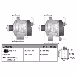 Alternatore, generatore DENSO DAN988 - Vista aggiuntiva 5