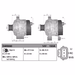Alternatore, generatore DENSO DAN990 - Vista aggiuntiva 5