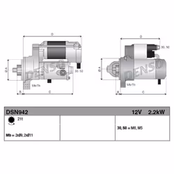 Motorino d'avviamento, starter DENSO DSN942 - Vista aggiuntiva 5