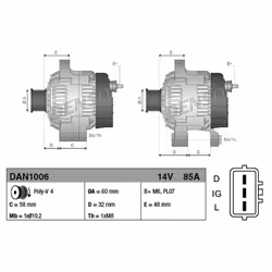 Alternatore, generatore DENSO DAN1006 - Vista aggiuntiva 5