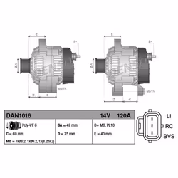 Alternatore, generatore DENSO DAN1016 - Vista aggiuntiva 5