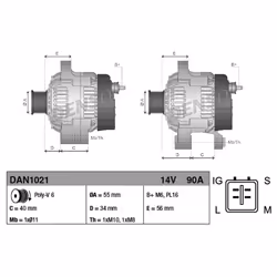 Alternatore, generatore DENSO DAN1021 - Vista aggiuntiva 7