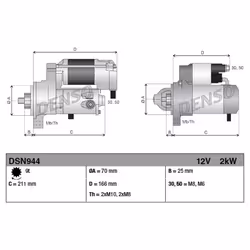 Motorino d'avviamento, starter DENSO DSN944 - Vista aggiuntiva 5