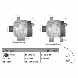 Alternatore, generatore DENSO DAN1035 - Vista aggiuntiva 5