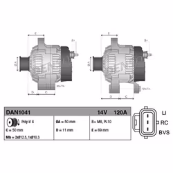 Alternatore, generatore DENSO DAN1041 - Vista aggiuntiva 5