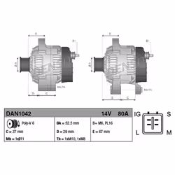 Alternatore, generatore DENSO DAN1042 - Vista aggiuntiva 5