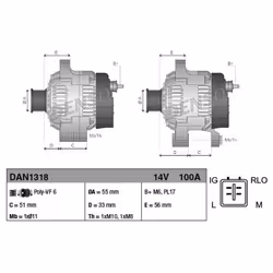 Alternatore, generatore DENSO DAN1318