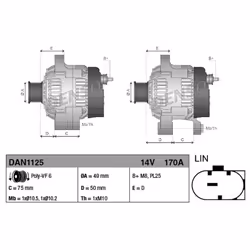 Alternatore, generatore DENSO DAN1125 - Vista aggiuntiva 5