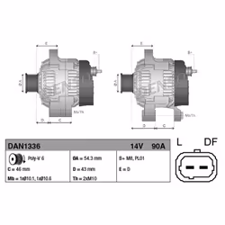 Alternatore, generatore DENSO DAN1336 - Vista aggiuntiva 5