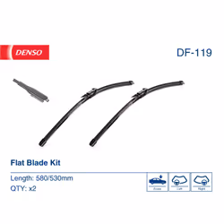 Tergicristallo per parabrezza DENSO DF-119, Flat Blades Lunghezza 580+530mm, anteriore, 2 Pezzo - Vista aggiuntiva 4