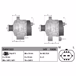 Alternatore trifase DENSO DAN1322 - Vista aggiuntiva 3