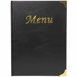 Securit - Porta Menu' A4-24 x 34 cm Nero In pvc Basic Con 4+2 Buste Fisse