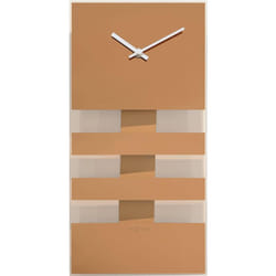 Nextime - Bold Stripes Clock de Wall, Glass, Copper, 38cm x 19cm