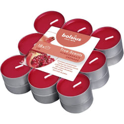 Bolsius - True Scents Tealights Profumati e Colorati in PC-Cup, Cera, Rosso, 4 Ore, 18 unità
