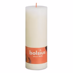 Bolsius Rustiko Shine, Cilindro, Crema, 85 h, 1 pz
