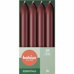 Descrizione Dai un'occhiata alla rinnovata collezione Essentials! La candela da cena liscia Bolsius nel colore rosso velluto ...