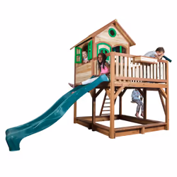AXI Classic Liam Playhouse with Double Swing Brown/green - Green Slide - Vista aggiuntiva 5