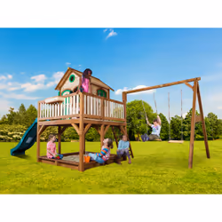AXI Classic Liam Playhouse with Double Swing Brown/green - Green Slide - Vista aggiuntiva 7