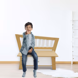 AXI Crooked Corky Storage Bench Brown/white Panca porta giocattoli Libera installazione Marrone, Bianco - Vista aggiuntiva 7