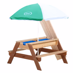 AXI Nick Sand & Water Picnic Table Brown with Umbrella
