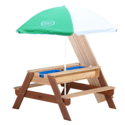 AXI Nick Sand & Water Picnic Table Brown with Umbrella Tavolo per sabbia e acqua