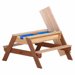 AXI Nick Sand & Water Picnic Table Brown with Umbrella Tavolo per sabbia e acqua