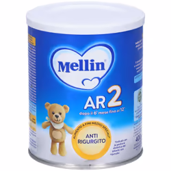 Mellin AR 2 è un alimento a fini medici speciali per lattanti con rigurgito, arricchito con farina di semi di carruba per rid ...