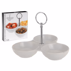 No-Brand 795800050, Ciotola per stuzzichino, Porcellana, Bianco, Acciaio inox, 212 mm, 190 mm