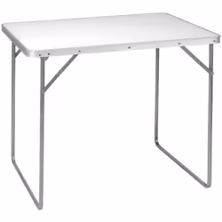 Tavolo da campeggio, pieghevole, alluminio 80x60x69cm. Colore argento. Buona resistenza al clima.. Peso : 2,7790kg Materiale ...