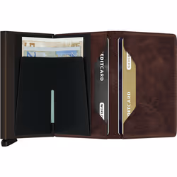 Secrid Slimwallet Vintage Portafoglio Cioccolato Alluminio, Pelle - Vista aggiuntiva 2