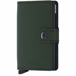 Secrid Miniwallet Matte, Portafoglio, Nero, Verde, Alluminio, Pelle, Monocromatico, Chiusura a scatto, 10 schede