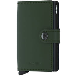 Secrid Miniwallet Matte Portafoglio Nero, Verde Alluminio, Pelle