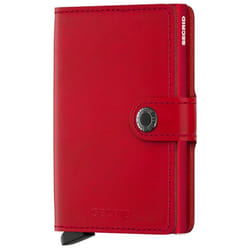 Secrid Miniwallet Original Portafoglio Rosso Alluminio, Pelle
