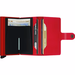 Secrid Miniwallet Original Portafoglio Rosso Alluminio, Pelle